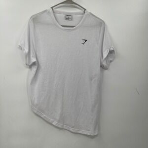 Pre owned‎ Gymshark White T-Shirt Medium M Activewear Training Gym Workout Tee